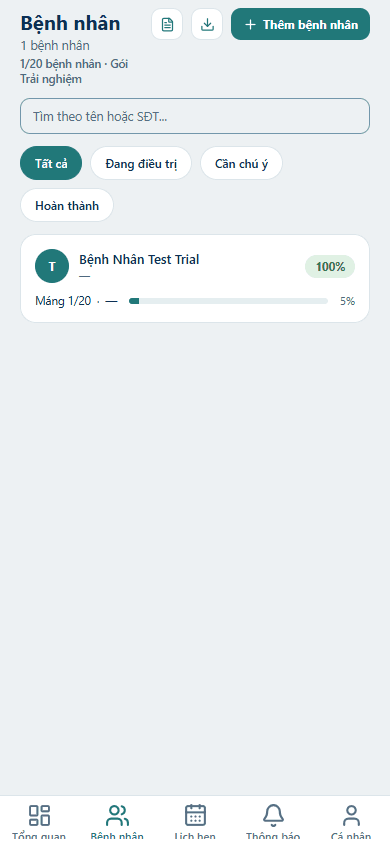 Quản lý danh sách bệnh nhân